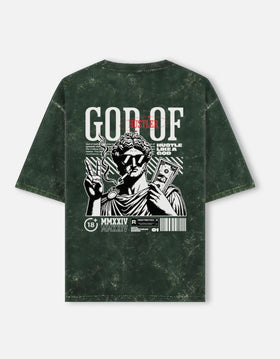 God of Hustler – Acid Washed Oversized Tee | 6 Paths