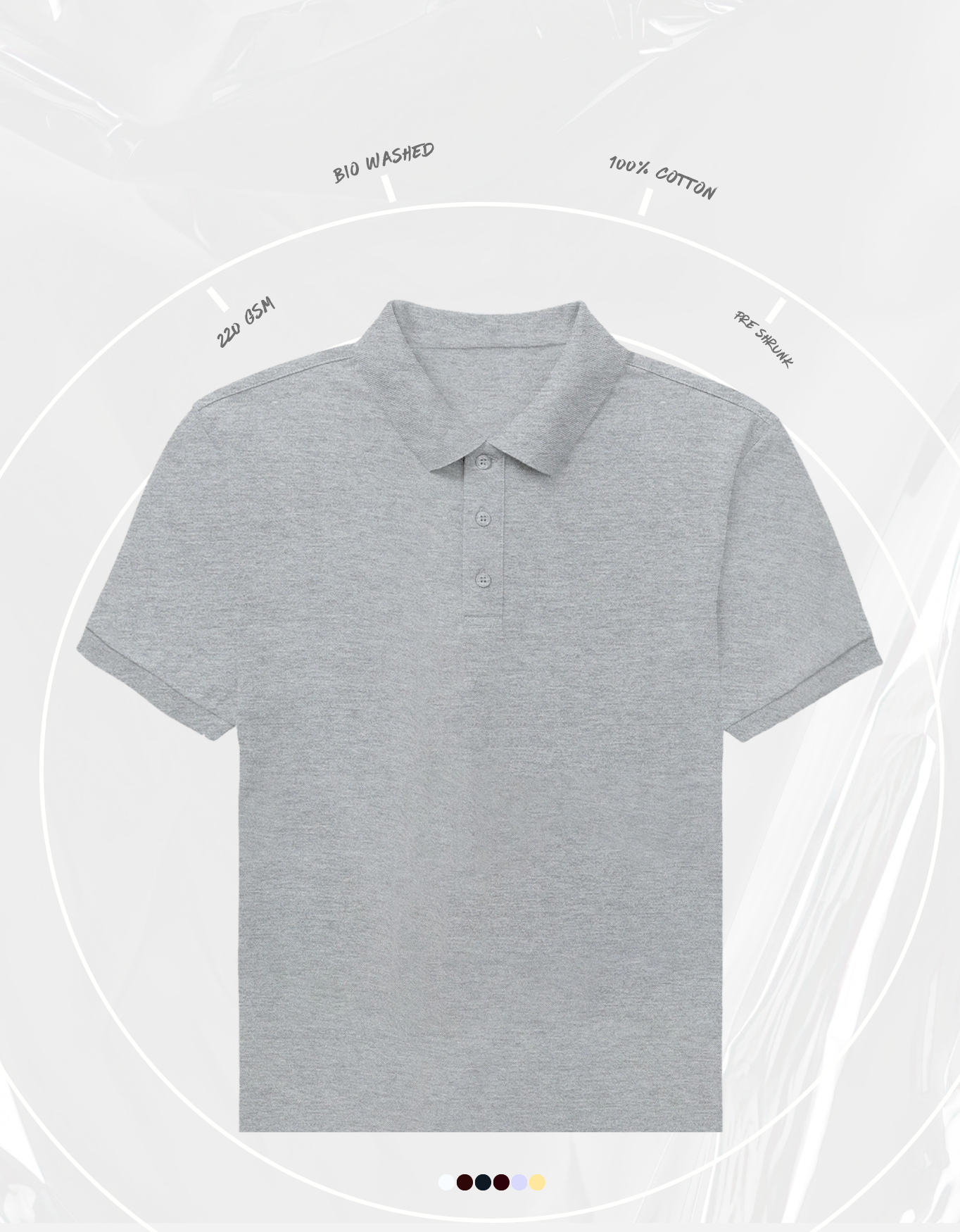 Grey Melange Men's Polo | MP 25