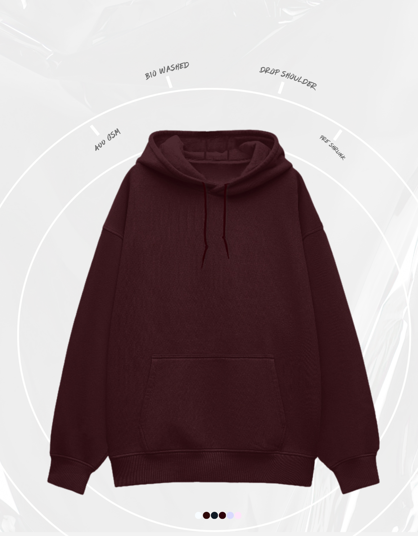 Maroon Unisex Oversized Hoodie | UH32
