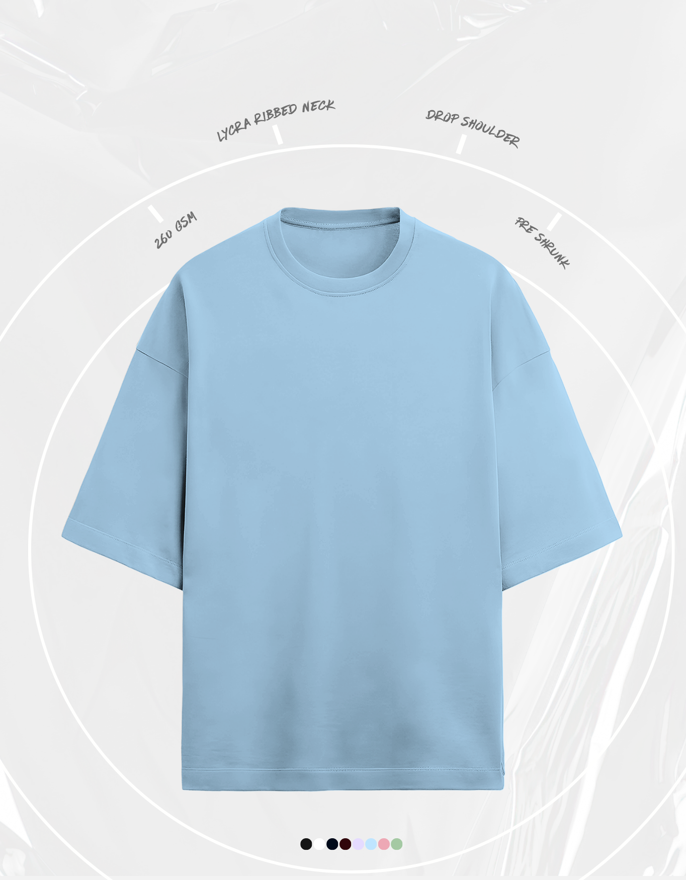 Baby Blue Unisex Terry Oversized Tee | UT27