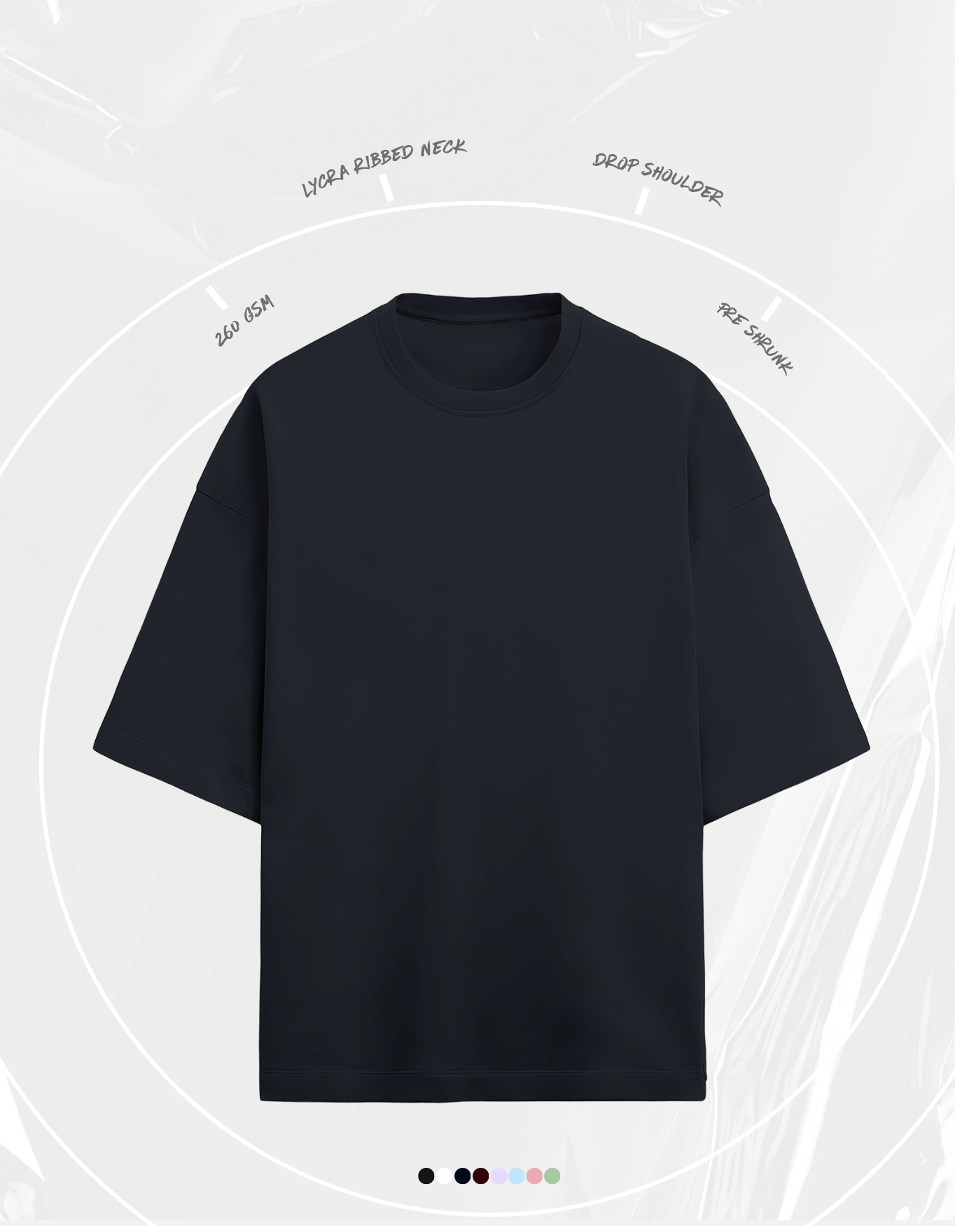 Navi Blue Unisex Terry Oversized Tee | UT27